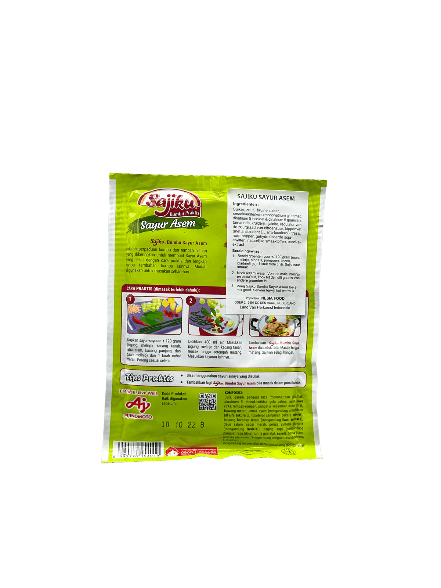 Nesia Food Sajiku Sayur Asam Kräuter und Gewürze in einer Verpackung, asiatische Würzmischung für saure Gemüsesuppen
