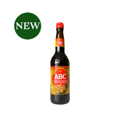 Süße Sojasauce ABC Kecap Manis Sedang von Oriental Merchant in einer Flasche, ideal für asiatische Gerichte, dunkle Farbe und dickflüssig