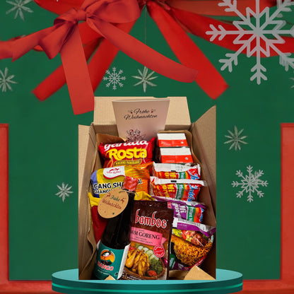 Java Markt Parcel Natal mit traditionellen Lebensmitteln, festliche Geschenkbox für das Neujahr, dekorativ und ansprechend gestaltet
