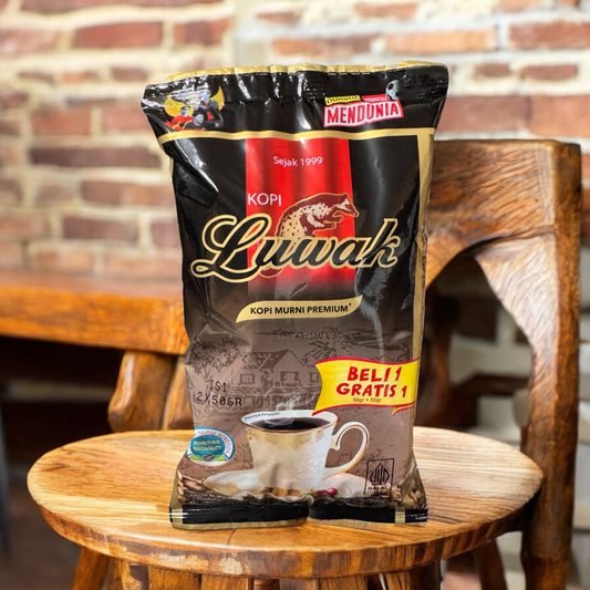 Luwak Kaffee in Pulverform von Nesia Food, dunkle, aromatische Kaffeebohnen für Heiße Getränke, frisch gemahlen.