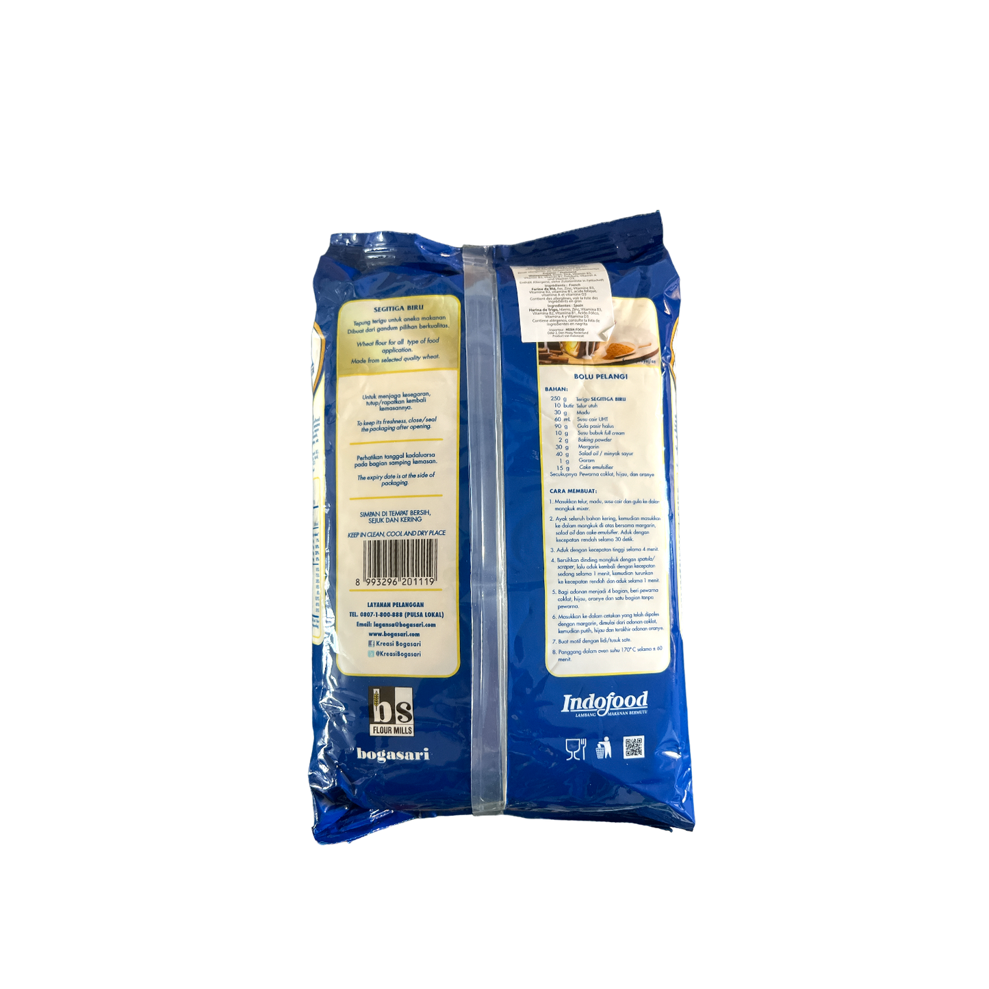 Nesia Food Bogasari Segitiga Biru Koch- und Backzutaten, Packung mit blauer Verpackung, ideal zum Kochen und Backen