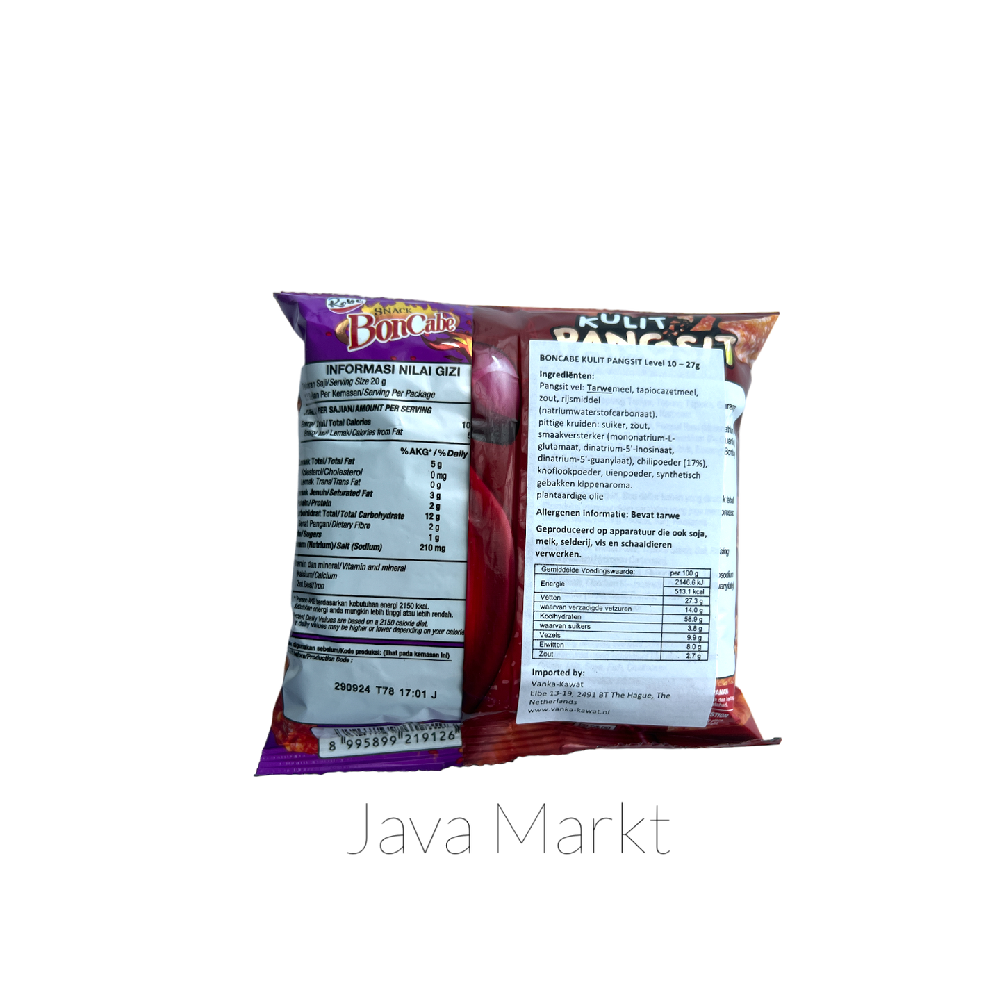 Vanka Kawat Snack Boncabe Kulit Pangsit Level 10, knusprige Vorspeisen & Snacks, Verpackung mit knusprigen Pangsit-Snacks