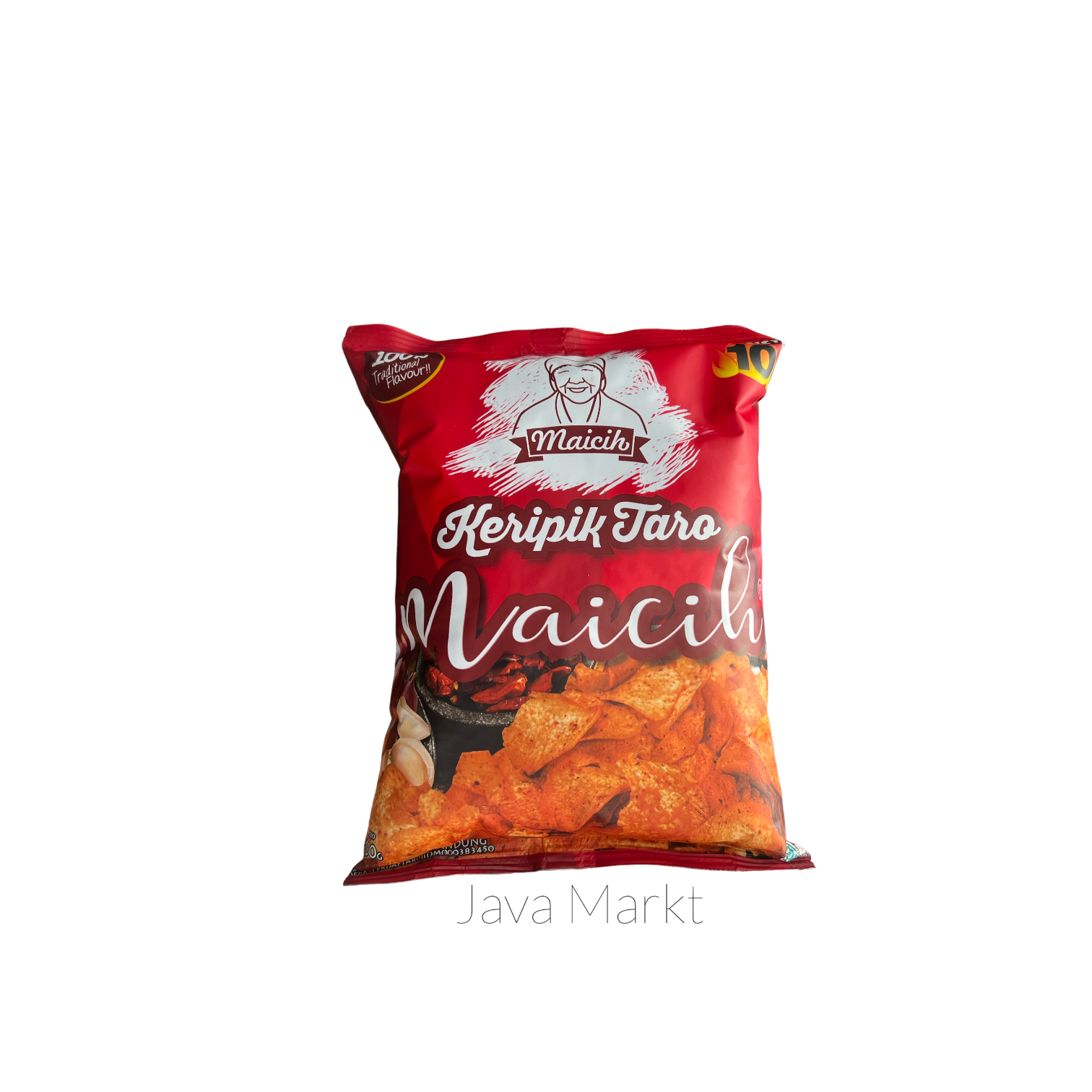 Knusprige Maicih Keripik Taro Level 10 von Nesia Food, handgefertigte Vorspeisen und Snacks mit aromatischem Taro-Geschmack