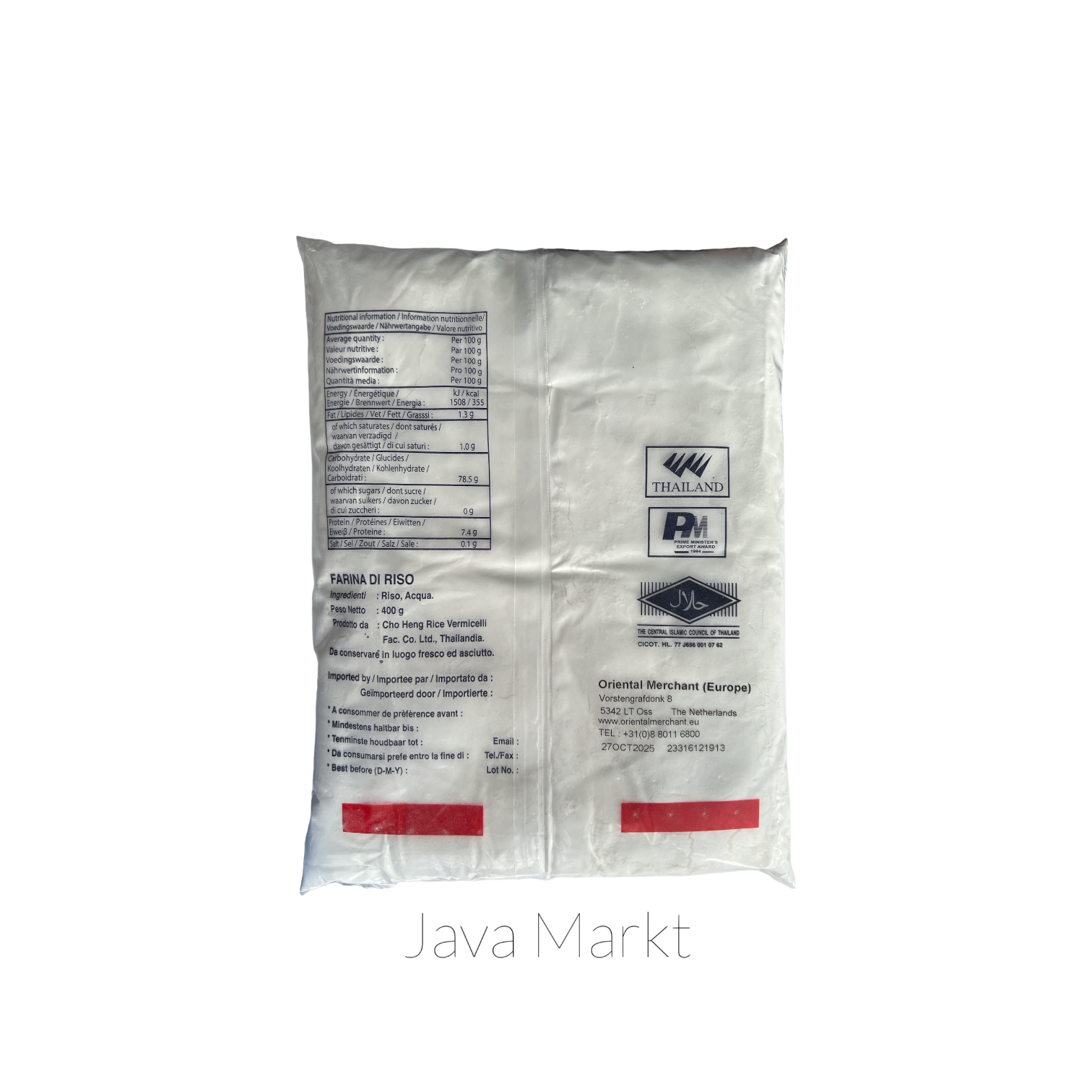 Reismehl von Erawan, Koch- und Backzutat, in einer weißen Verpackung, für asiatische Gerichte und Backrezepte, von Oriental Merchant