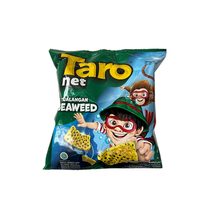 Knusprige Taro Net Rasa Rumput Laut Chips von Nesia Food, geröstet mit Meeresalgen für einen salzigen Geschmack.