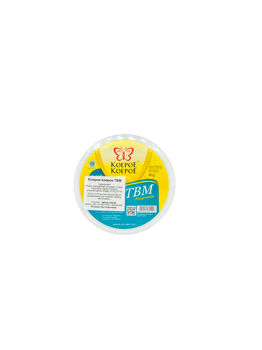 Nesia Food Koepoe Koepoe TBM Koch- und Backzutaten, Nahaufnahme der Verpackung mit Produktlabel und Markenlogo