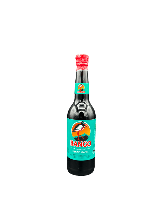 Nesia Food Bango Kecap Manis, süße indonesische Sojasauce, in Flasche, Lebensmittel, Nahaufnahme