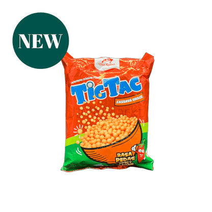 Nesia Food Tic Tac Rasa Pedas, würzige Vorspeisen- und Snack-Box mit scharfen Geschmack, in einer attraktiven Verpackung.