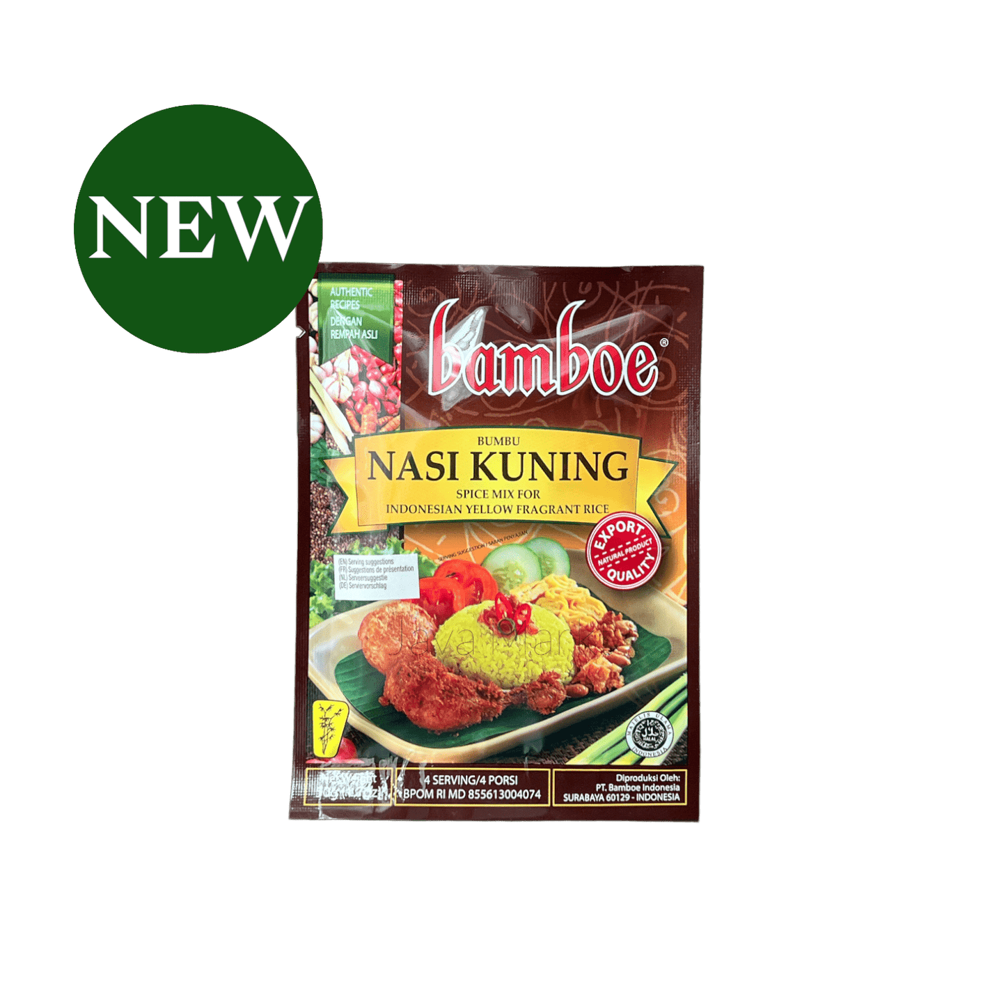 Bamboe Bumbu Nasi Kuning Gewürzpaste von Oriental Merchant in einer Dose, aromatische indonesische Gewürzpaste für Nasi Kuning