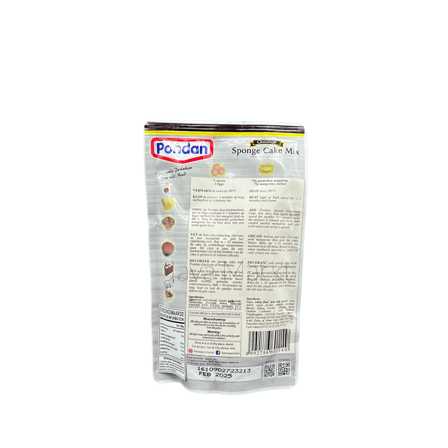 Pondan Sponge Cake Mix - Chocolate - Java Markt