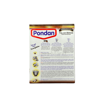 Vanka Kawat Pondan Talam Beras, traditionelle Reismehl-Backzutat, in der Packung sichtbar, für asiatische Süßspeisen.